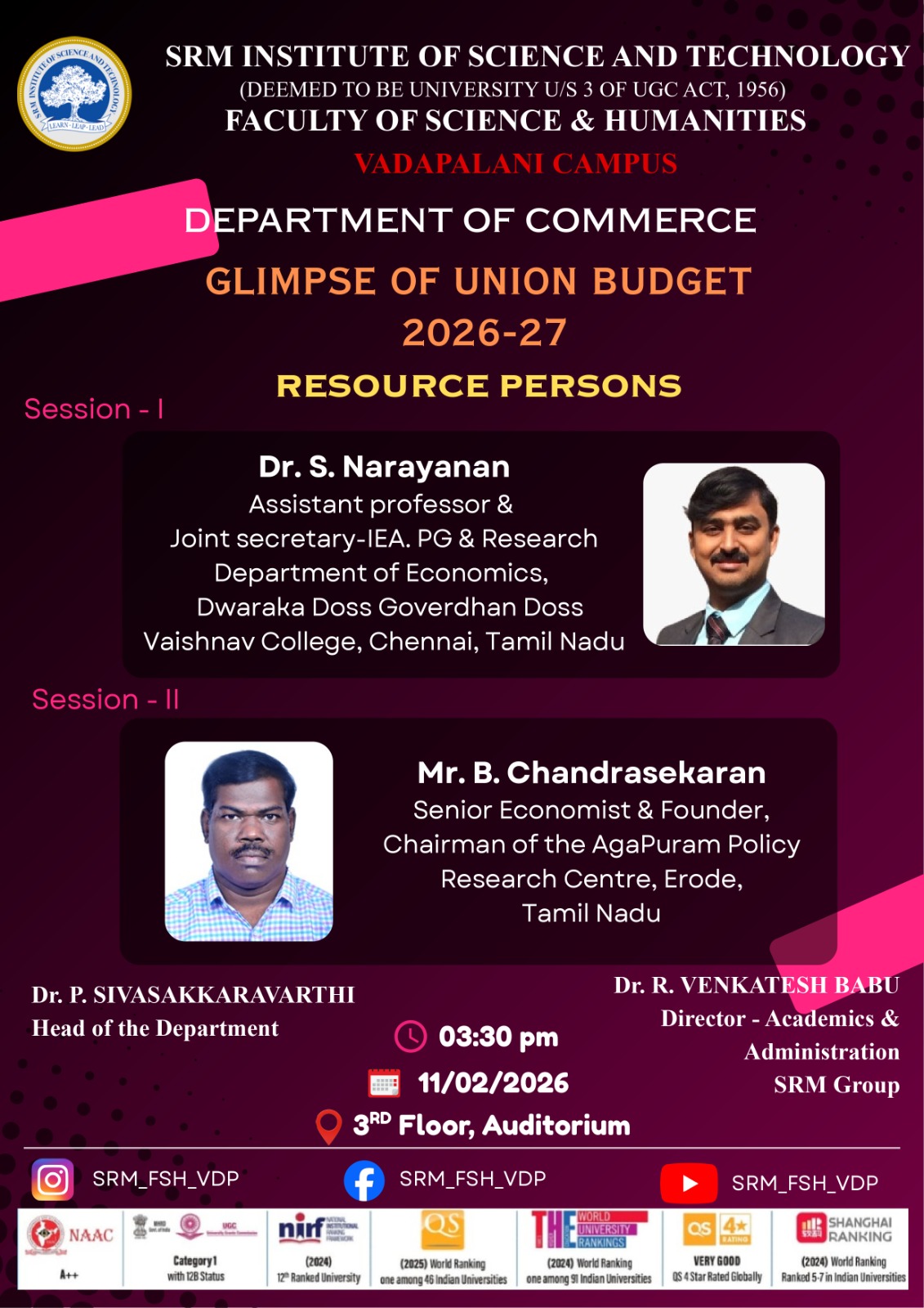 Glimpse of Union Budget 2026–27