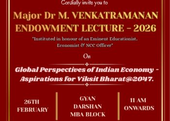 Major Dr. M. Venkataramanan Endowment Lecture – 2026